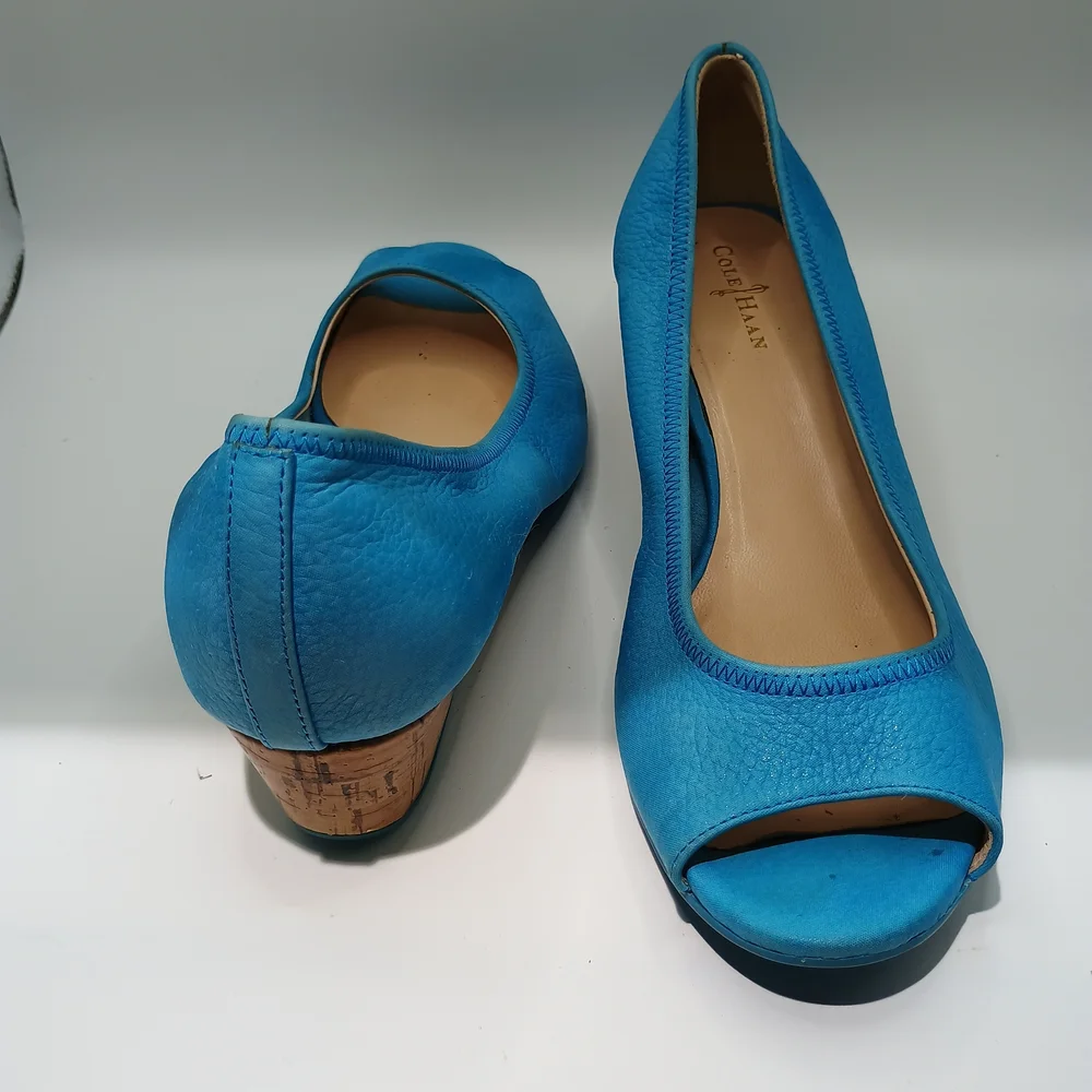 Cole Haan Women's Blue Peep Toe Shoes
